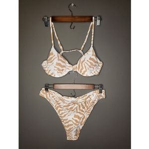 Aurelle Brown Zebra Bikini